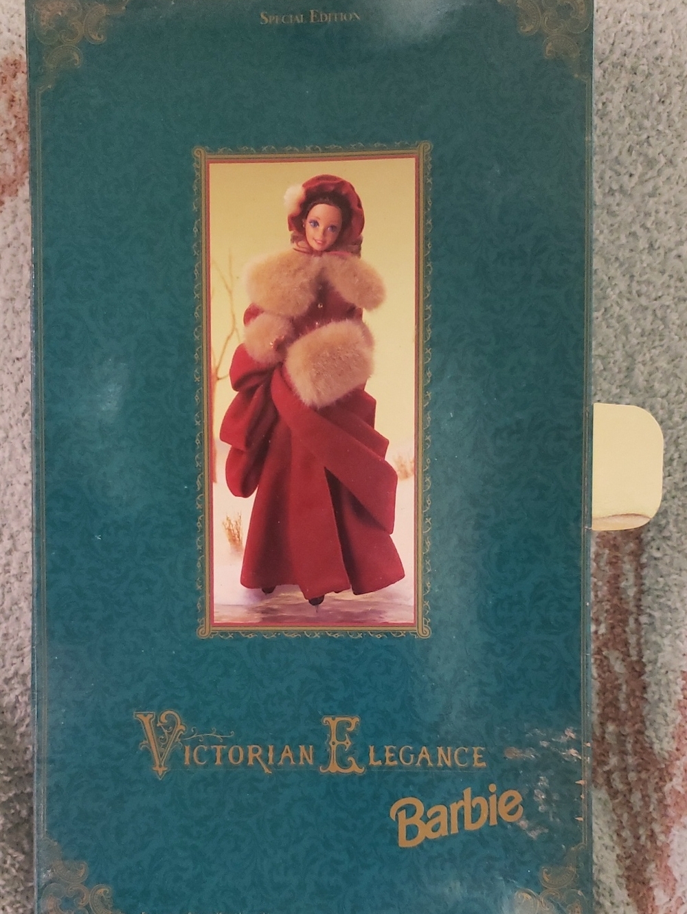 Barbie Victorian Elegance Doll in Red Coat with Cream Fur